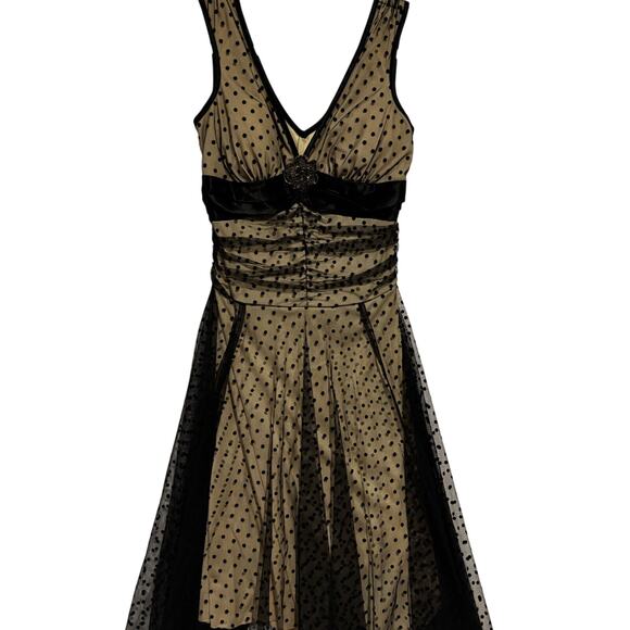 My Michelle Dresses & Skirts - Vintage Dress sz S Black baby doll polka dot y2k Fairy overlay Whimsigoth witchy